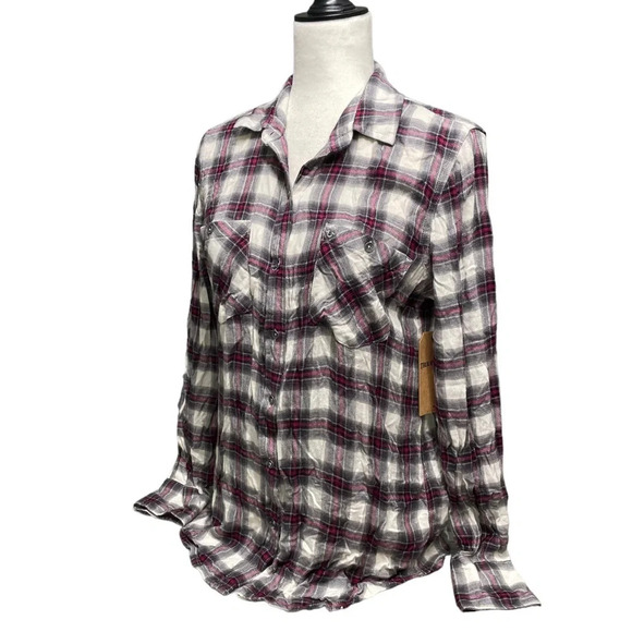 New TRUE RELIGION Plaid Utility Women’s Shirt Small - Picture 3 of 9